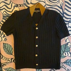 St John black knit cardigan